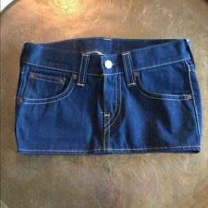 Levi’s Red Micro Mini Jean Skirt